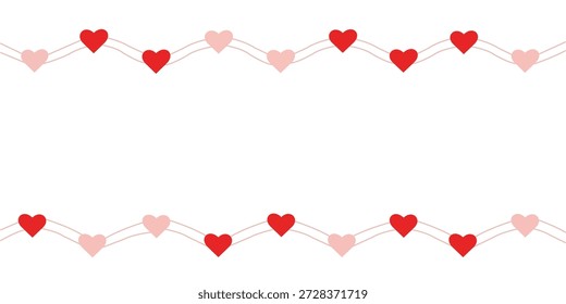 Valentinsherz Rahmen rot, rosa, Liebe, mit Valentinstag, Vektor, romantisch, Liebe, Urlaub, Postkarte, Feier, Design weißen Hintergrund.