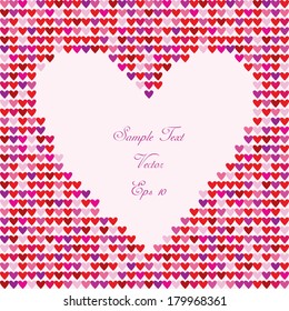 valentine heart frame with place for your text isolated on small hearts wallpaper
