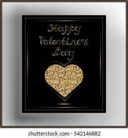 Valentine heart in frame. Suitable for invitation, flyer, sticker, poster, banner, card,label, cover, web. Vector illustration