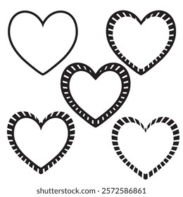Valentine heart frame  vector cartoon illustration