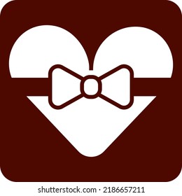 Valentine heart gift, illustration, vector on a white background.