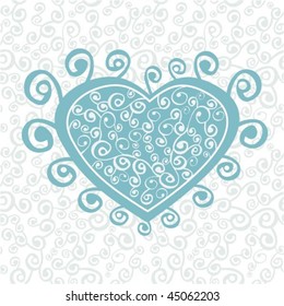 Valentine heart greeting card. Vector