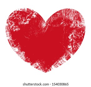 Valentine Heart - Grunge Vector Illustration Background