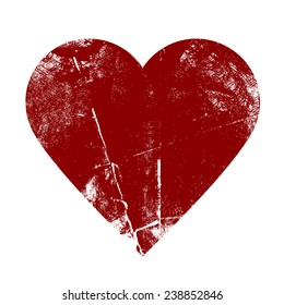 Valentine Heart - Grunge Vector Illustration Background