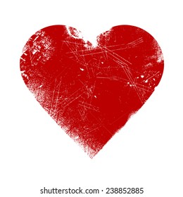 Valentine Heart - Grunge Vector Illustration Background