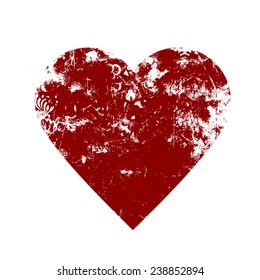 Valentine Heart - Grunge Vector Illustration Background