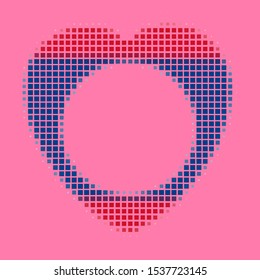 Valentine Heart Halftone Vector Illustration