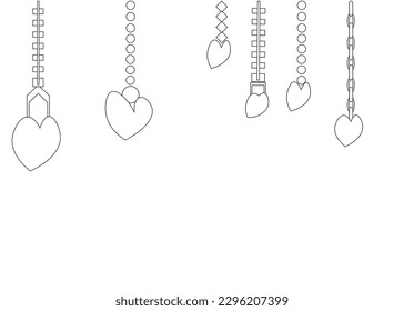 valentine heart hanging background for kid coloring book cartoon vector 