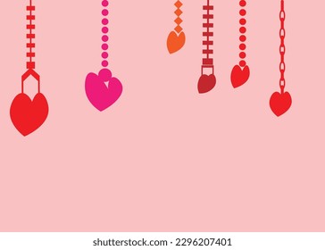 vectorial valentino colgante de corazón para el fondo de la plantilla de postales papel de envoltura de póster 