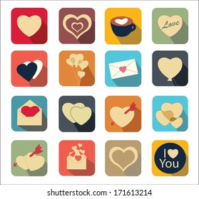 valentine heart icon set 3