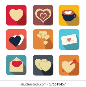 valentine heart icon set 4