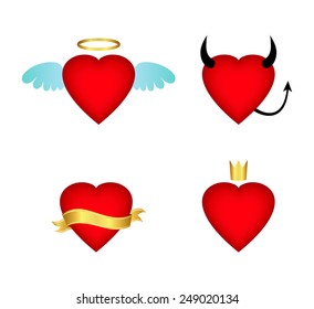 Valentine Heart Icon Set Vector Illustration Stock Vector (Royalty Free ...