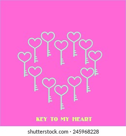 valentine heart of keys