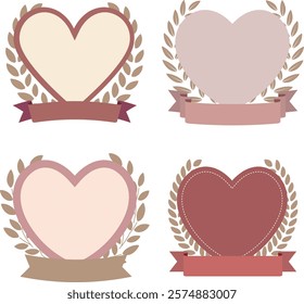 Valentine heart and laurel frame