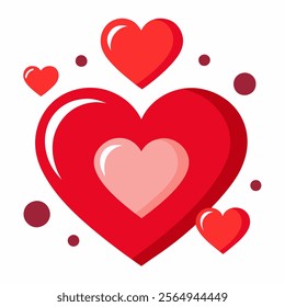valentine heart logo day vector icon on white background