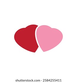 Valentine heart logo icon illustratation flat