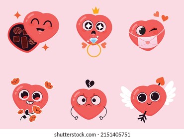 Valentine heart  love icon set 