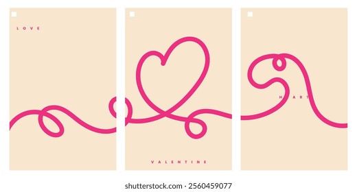 Valentine heart love romance concept poster design. Vector