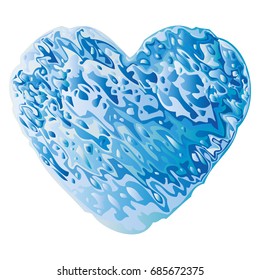 Valentine heart made of blue water