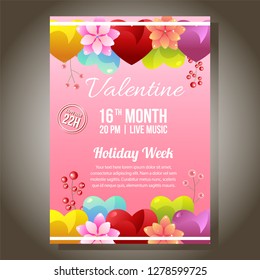 valentine heart ornate with flower