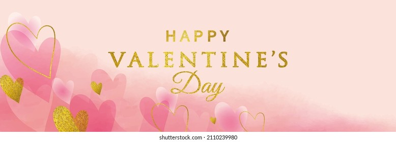 Valentine Heart Pattern Watercolor Background