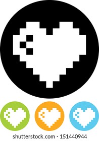 Valentine heart pixel vector 