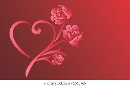Valentine heart with roses