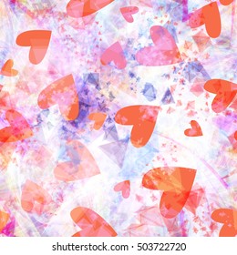 Valentine heart seamless pattern. Artistic vector background