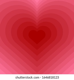 Valentine heart with shadow pattern. Cupid symbol for valentine day and wedding. Shape design for love card. Template romantic logo. Vector stock illustration