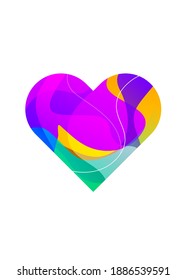 Valentine heart shape with abstract fluid element
