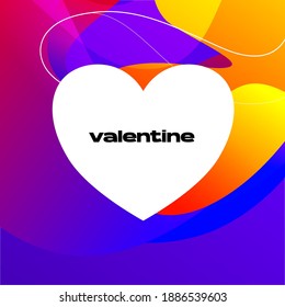 Valentine heart shape with abstract fluid element