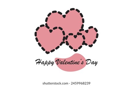 Valentine heart shape. Continuous line drawing design. Vector illustration