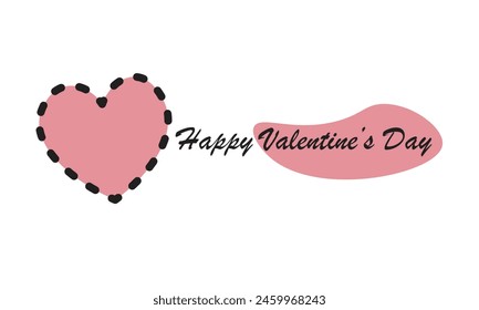 Valentine heart shape. Continuous line drawing  design. Vector illustration