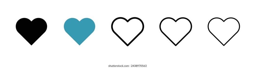 Valentine Heart Shape Icon. Love and Affection Symbol. Simple Linear Romantic Vector.