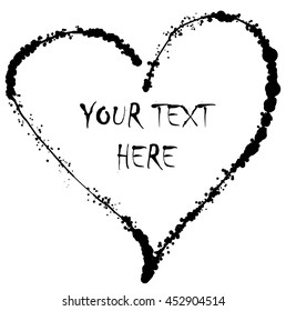Valentine heart shape ink scribble vector illustration icon doodle