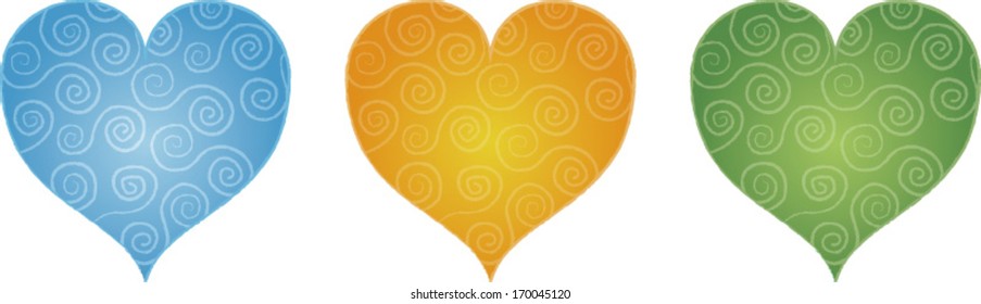 Valentine Heart Shape Spiral Pattern Vector Stock Vector (Royalty Free ...