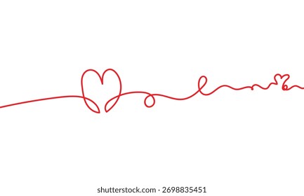 Valentine heart shape stroke line vector design on white background for romantic and graphic use.