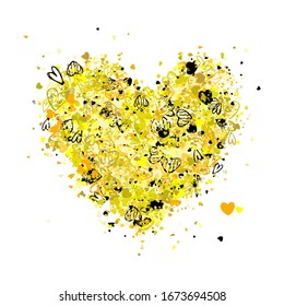 Forma de corazón de San Valentín para tu diseño. Ilustración del vector