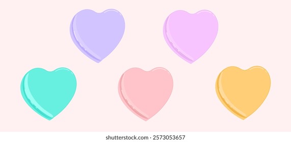 Valentine heart shaped candies. Empty design