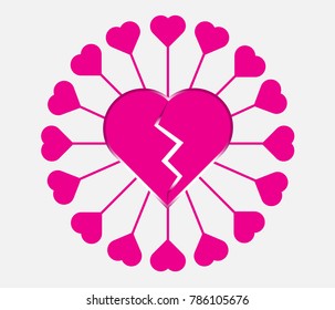 Valentine heart symbol design vector image