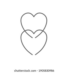 Valentine heart symbol design of valentine, wedding day card of romantic, love theme. Vector illustration