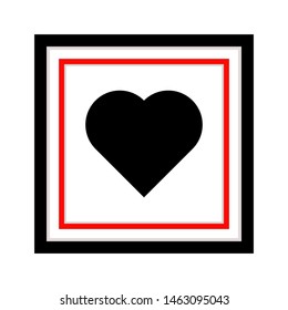 valentine heart symbol inside the frame