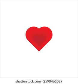Valentine heart symbol, red heart isolated on white background.