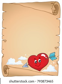Valentinherz Thema Pergament 2 - eps10 Vektorgrafik.