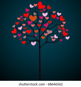 Valentine heart tree holiday design