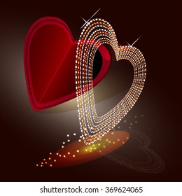 Valentine heart , vector greeting card