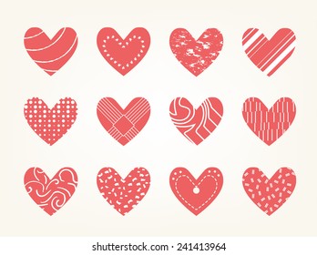 Valentine heart vector set  ,love symbol icon.