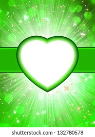 Valentine hearts abstract green background. St.Valentine's Day. EPS 10 vector file included