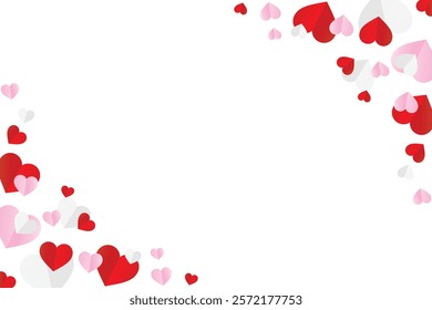 valentine hearts background. heart frame with blank space. love border. vector illustration and transparent png.	