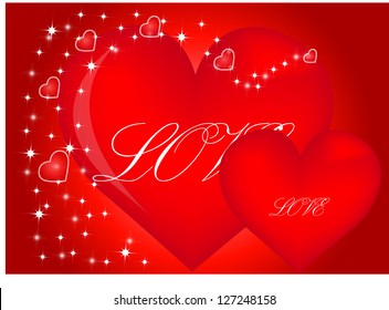 Valentine Hearts Background. Valentines Red Abstract Wallpaper. Backdrop Collage. St.Valentine's Day